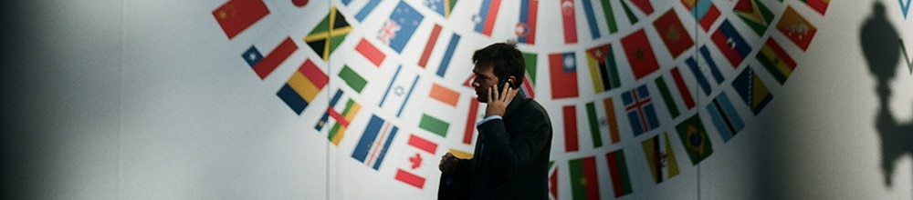 man with flags