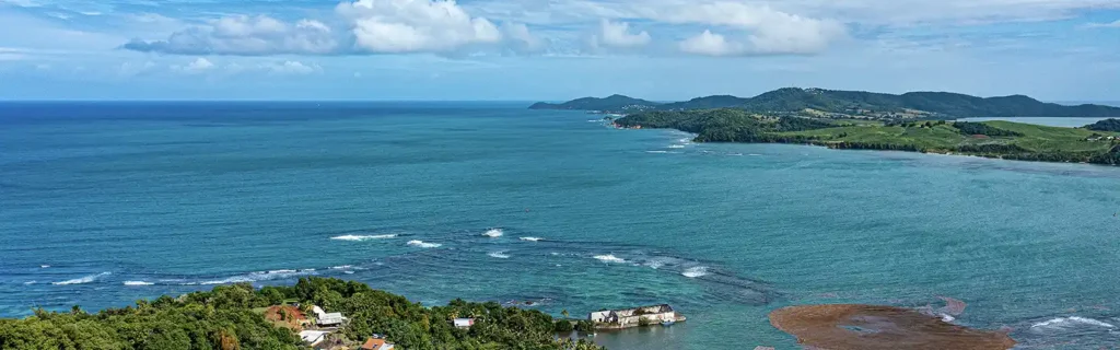 scenic view of land over Dominica Island