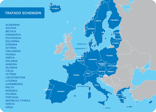 Mapa Zona Schengen