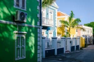 Colorful buildings in St Kitts and Nevis - real estate citizenship