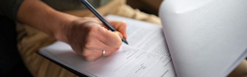 person filling out st lucia passport application