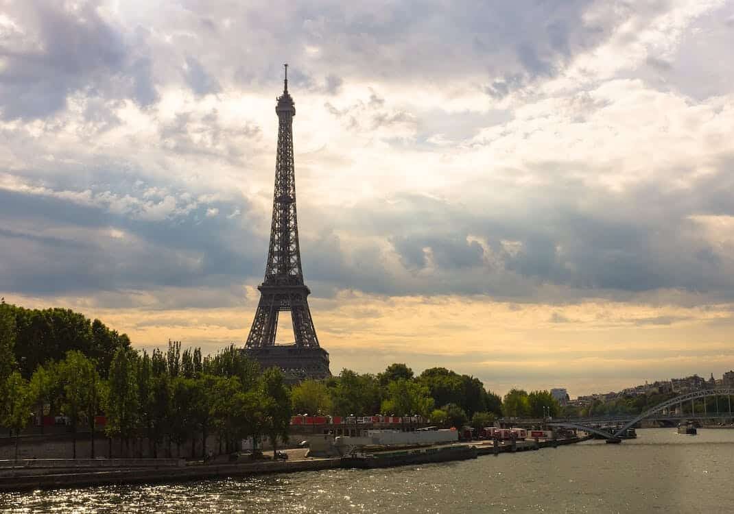 View of Eiffel Tower across the Seine river - best countries to retire in
