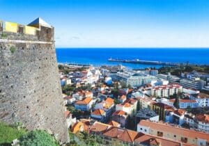 The city of Funchal, in Madeira, Portugal.