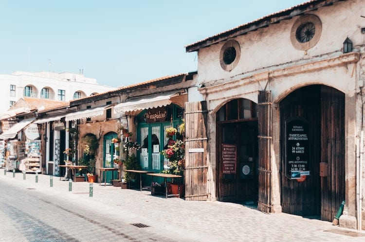 A row of stores in Cyprus