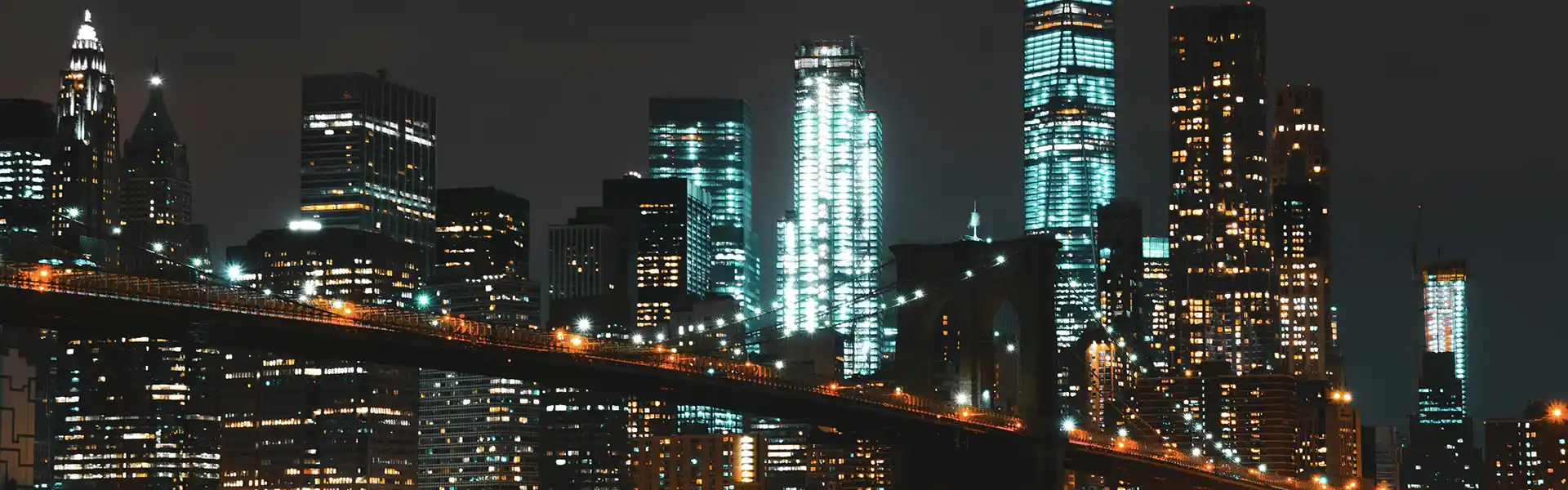 New York city by night, in the United States