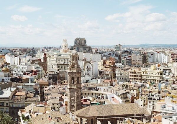 A aerial overview of Valencia Spain. 