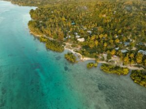 aerial view of vanuatu's coastline