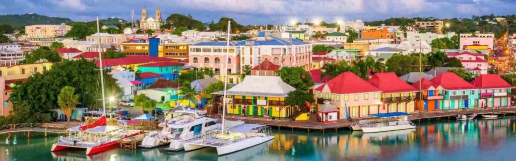 sea view of st johns hardbour in antigua and barbuda