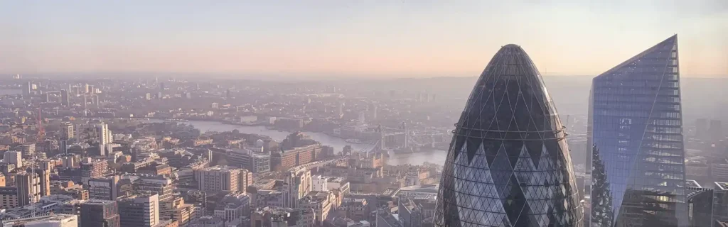 view over London in the UK