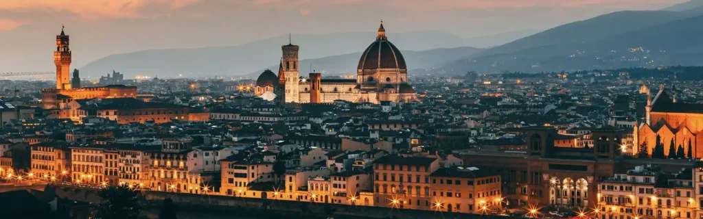 Florence in Italy by night