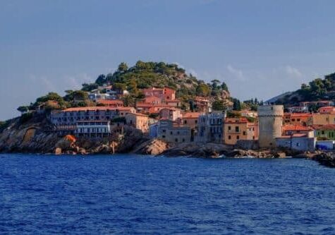 Coastal houses overlooking the sea. 