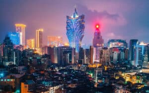Colorful night time view of Macao, the Las Vegas of Asia - best investment passports