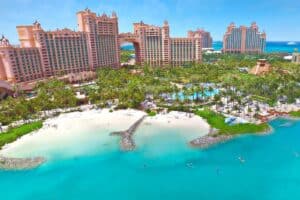 View of the Grand Hyatt Baha Mar in the Bahamas on a sunny day - invest in the best passports