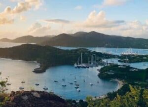 Hilltop view of ocean next to Antigua and Barbuda - CBI program in Caribbean for students