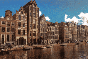 View of Amsterdam Canals in the Netherlands - least racist European countries