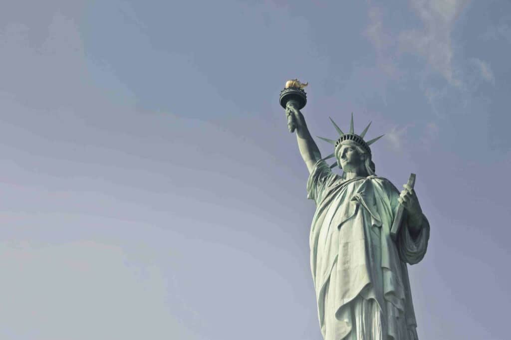 Low angle shot of Statue of Liberty in New York City - renouncing U.S. citizenship