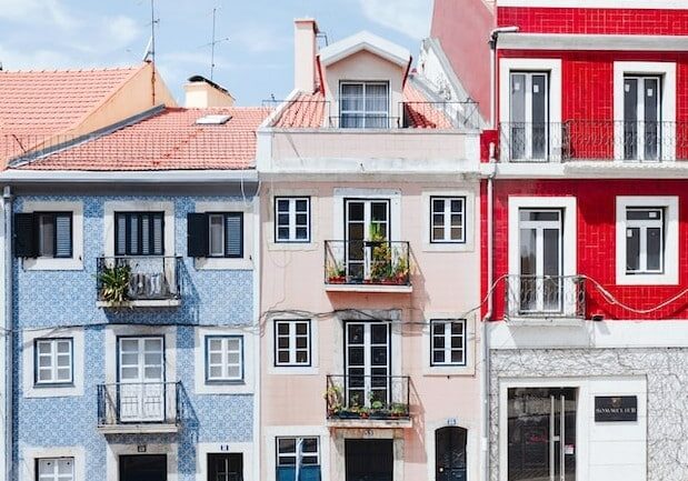 a street with houses in Portugal