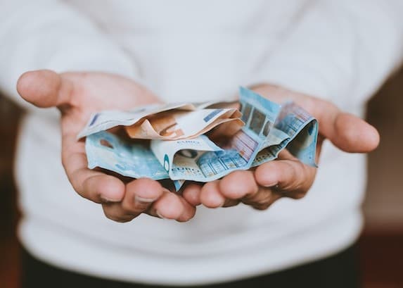 A person holding money