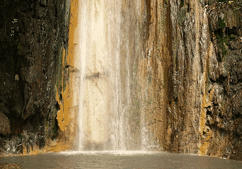 view of Diamond falls in st lucia
