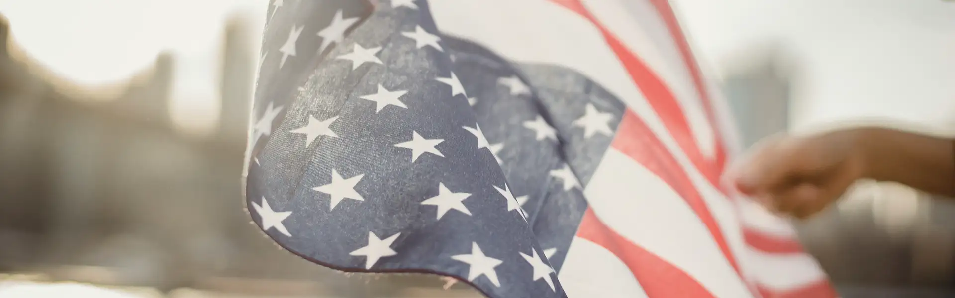 person with the USA flag