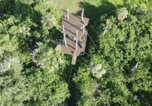 birds-eye-view of Rainforest Zipline in antigua