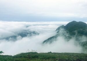 clouds of over the mountains of Mount Obama in antigua