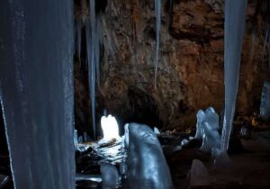 rock formations inside Barbuda Caves
