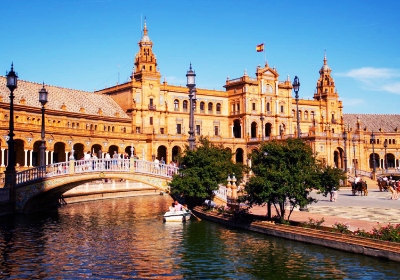 View of square in Sevilla, Andalucia, Spain - best retirement places worldwide