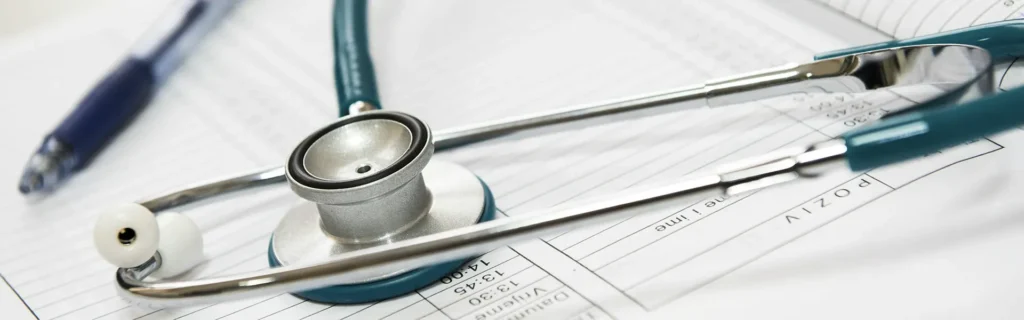 medical sheet with a stethoscope for healthcare in Turkey 