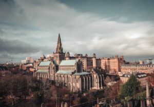 View of Glasgow, Scotland on a cloudy day - European cities ideal for Digital nomads