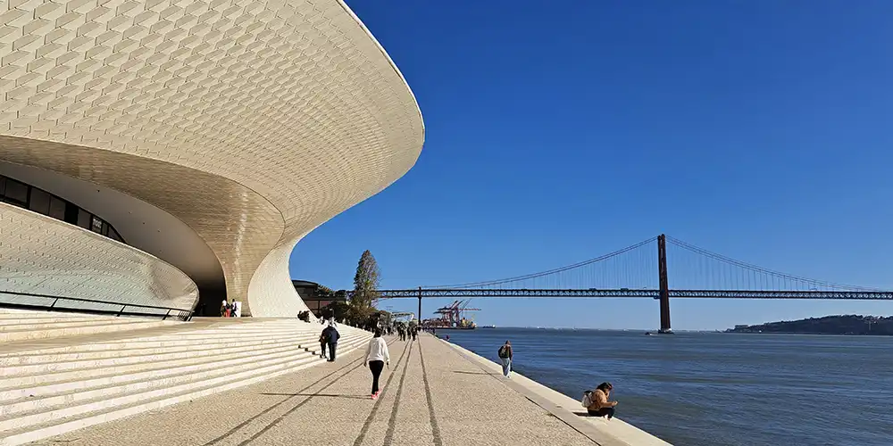 Maat museum near Tagus river in Lisbon Portugal