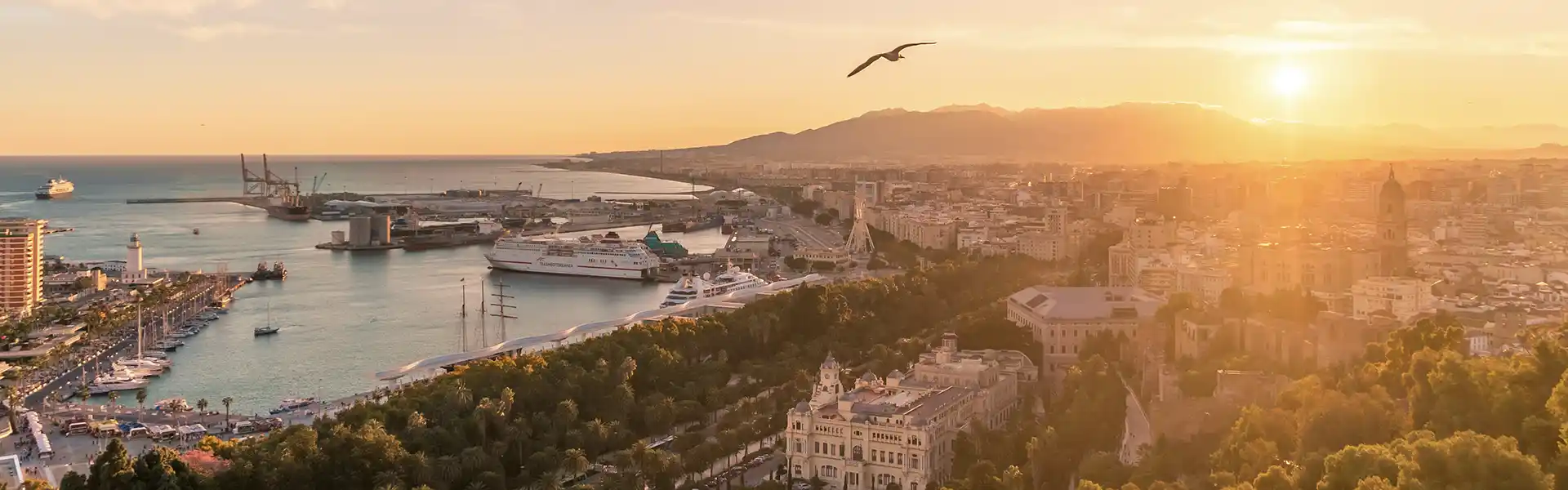 View of Malaga harbour, Spain