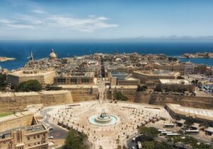 Aerial view of Valetta, capital of Malta - how US citizens can move out of America