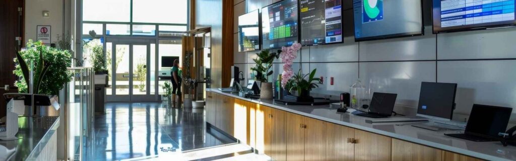 foyer inside a large commercial bank in st lucia
