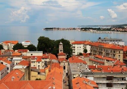 City of Zagreb in Croatia with houses with classic terracotta color roofs - expat hub in Europe