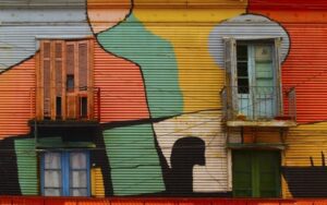 Colorful building in a tourist area of Argentina - safest countries in South America