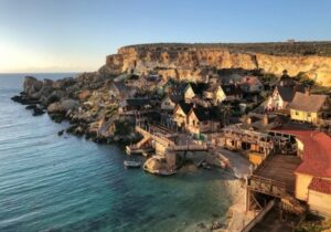 Aerial view of Popeye village in Malta - Golden Visa programs in Europe