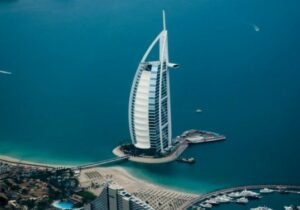 Jumeirah Burj Al Arab on a summers day 
