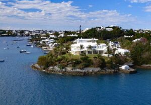 View of mansion in Bermuda - tax havens for foreign investors and remote workers