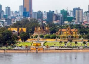 View of Phnom Penh city in Cambodia from the ocean - CBI program