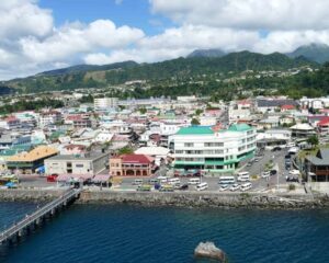 View from ocean of pier into Dominica - Dominica citizenship by investment program