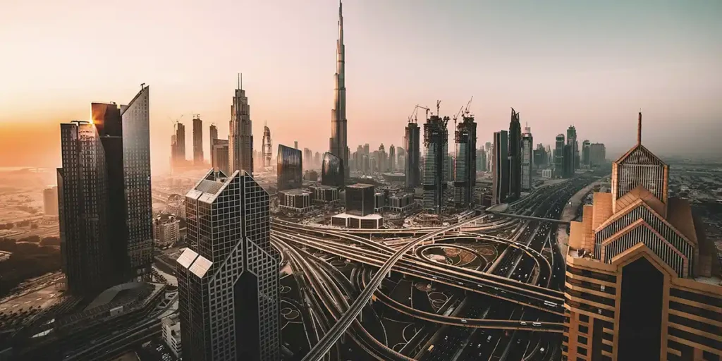 View of Dubai's skyscrapers, in the UAE