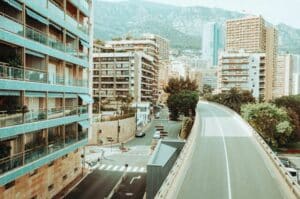Street in Monaco with buildings on either side - pay no taxes on rental property income