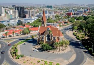 Old church in middle of roundabout in Windhoek, Namibia -  Namibian investor program for residency