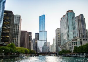 View of skyscrapers in Canada from a river - English countries to live in as a foreigner