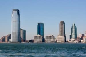 New Jersey skyline with the Goldman Sachs Tower to the left - best worldwide banks