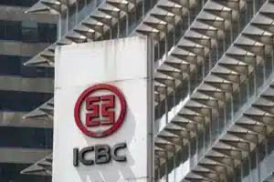 ICBC Bank logo in front of a building - best banks on the globe