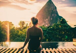 woman in a st lucia resort