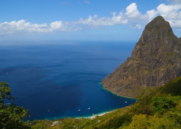 View of the Pitons, huge volcanic plugs on the island of St. Lucia - Caribbean immigrant investor programs