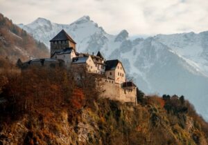 Castle on a mountaintop in Liechtenstein - Countries with No Property Tax